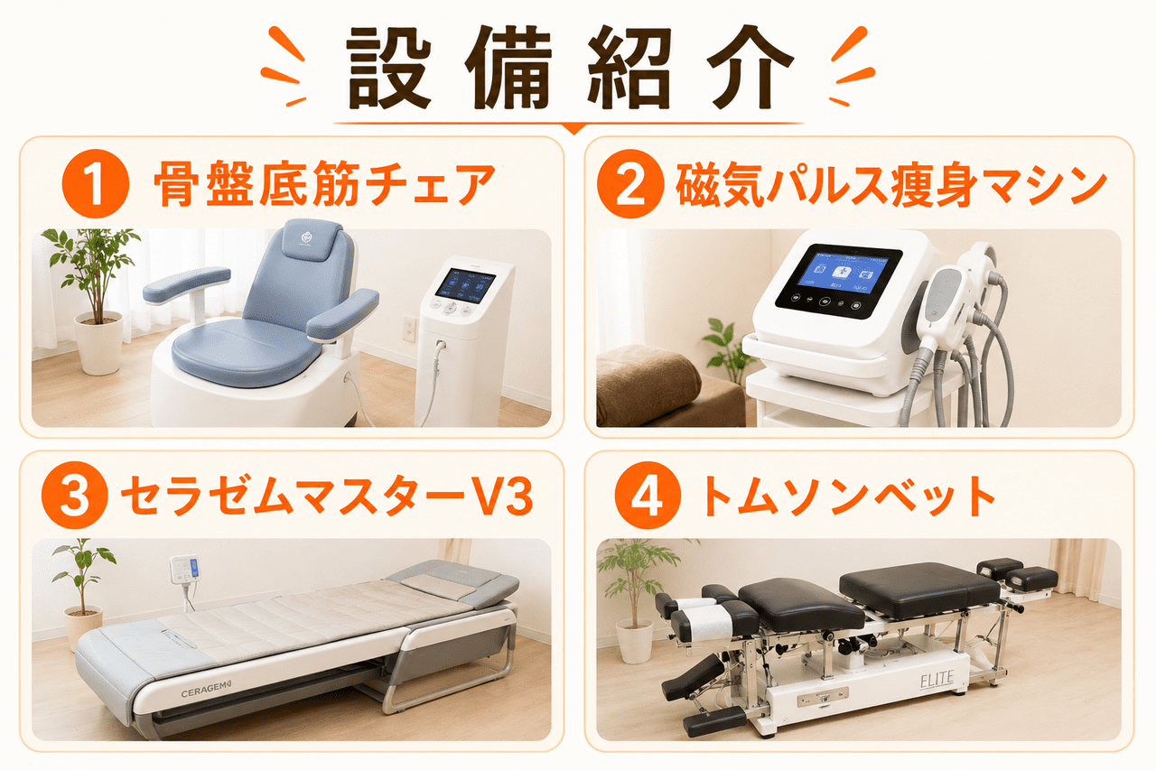 骨盤矯正や腰痛改善の効果を高める北九州小倉の最新整体施術設備