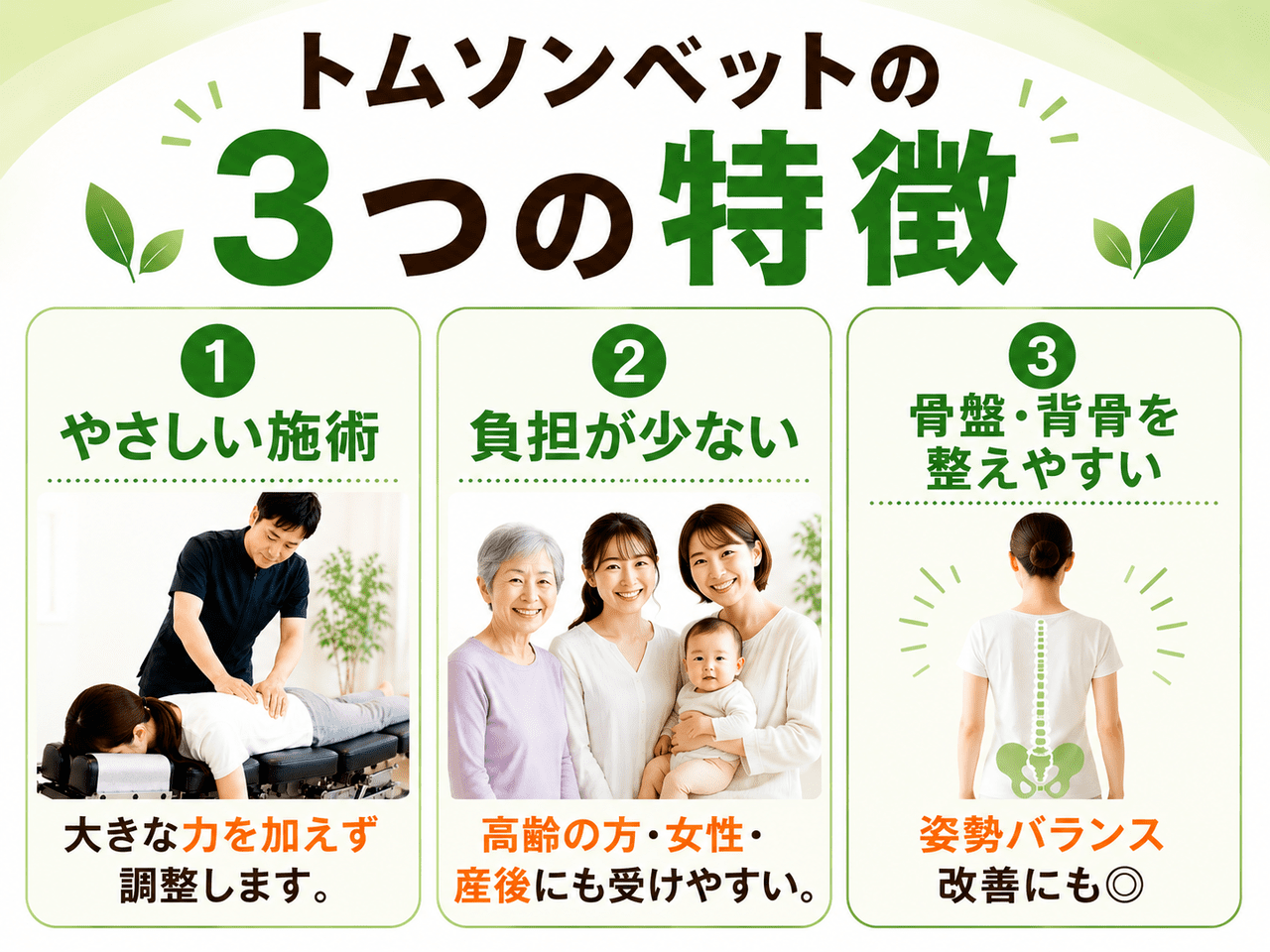 バキバキしない低刺激な骨盤矯正が可能なトムソンベッドマシーン